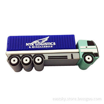 Custom Truck-shaped USB Drive, Made of Soft PVC Material, OEM Orders Welcomed